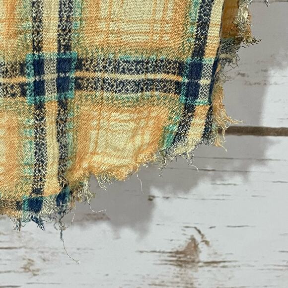 Free People One Grunge Ombré Plaid Top - Yellow Multi - Medium - Picture 16 of 16